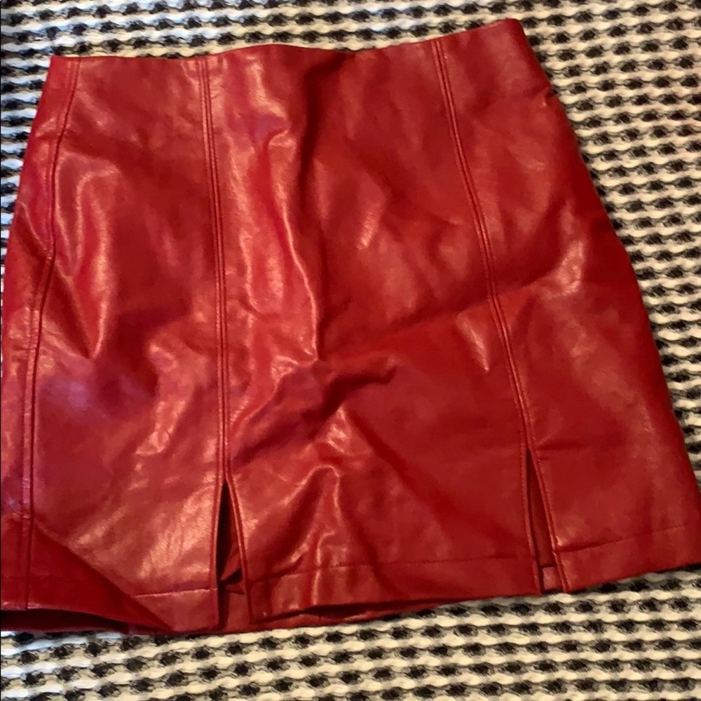 Adorable deep red skirt!
